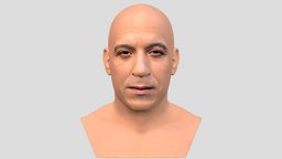 Vin Diesel bust for full color 3D printing