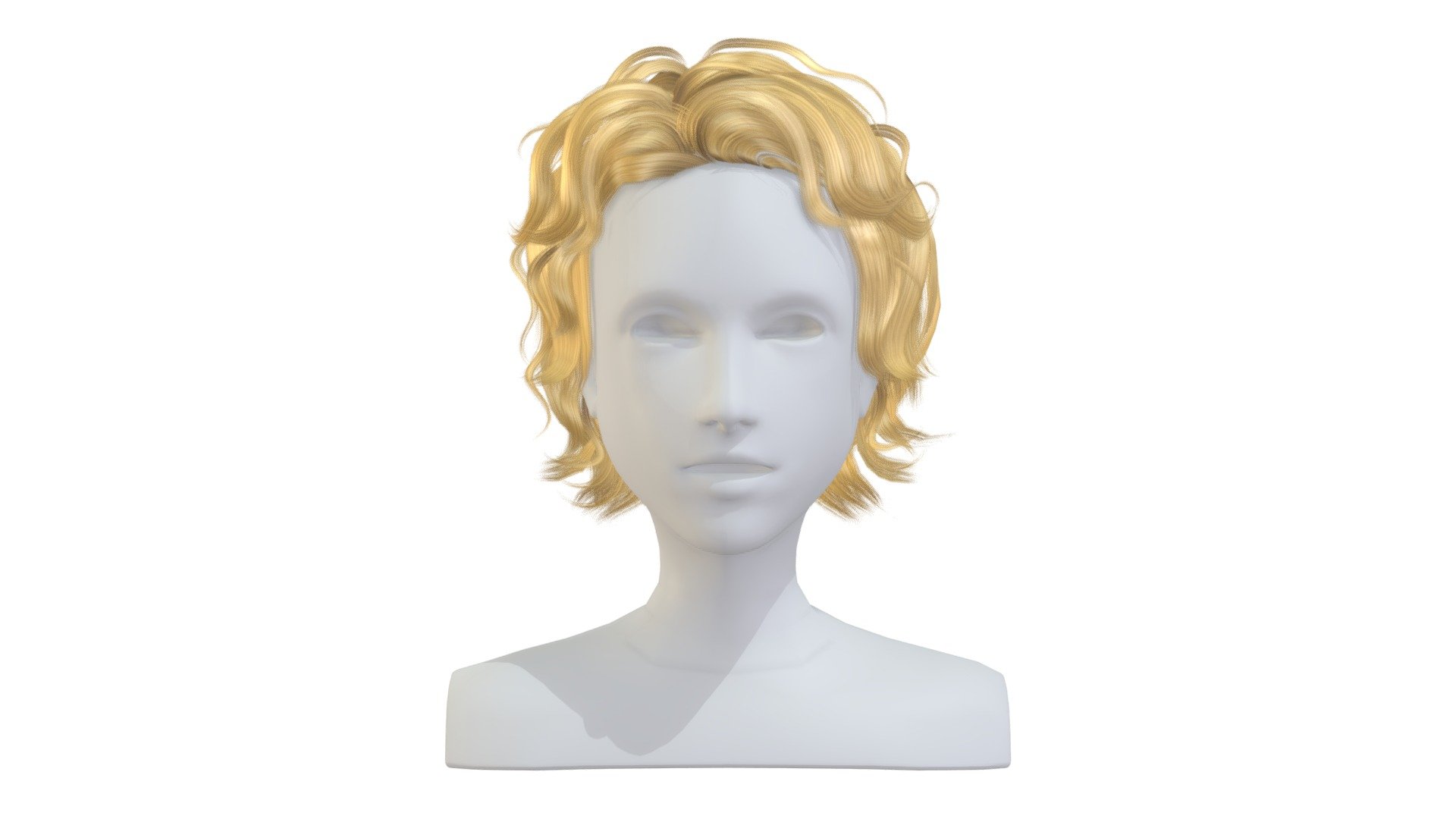 cartoon lush man 1 haircut of medium length 3d model