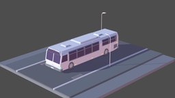 Cartoon Low Poly New York Bus