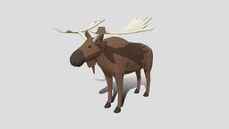 Low Poly Cartoon Moose