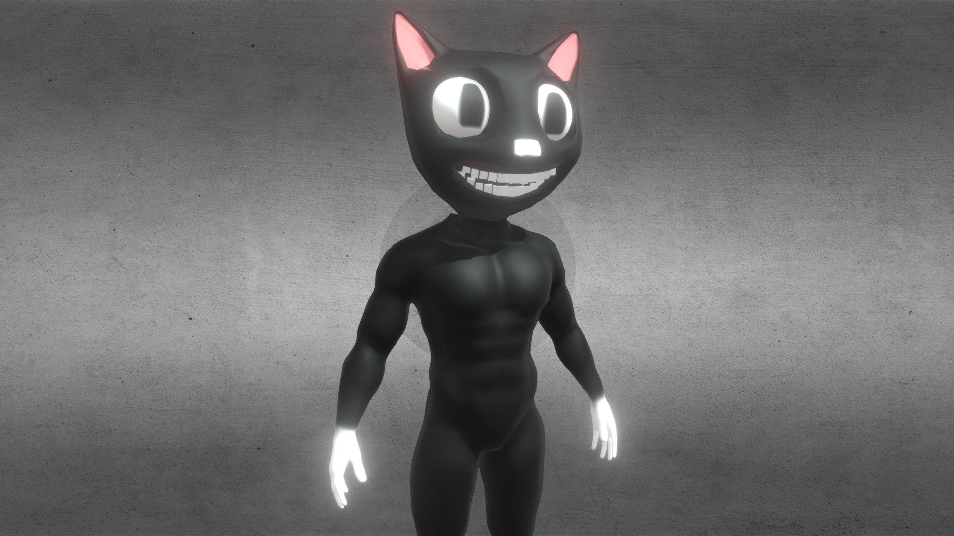 Bodybuilder Cartoon Cat 3d model