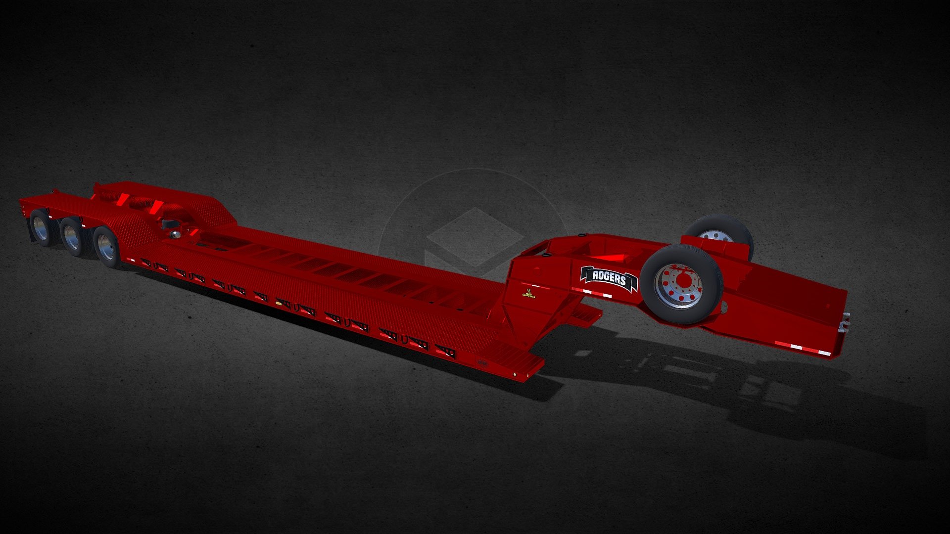 Rogers CN55DS lowboy trailer 3d model