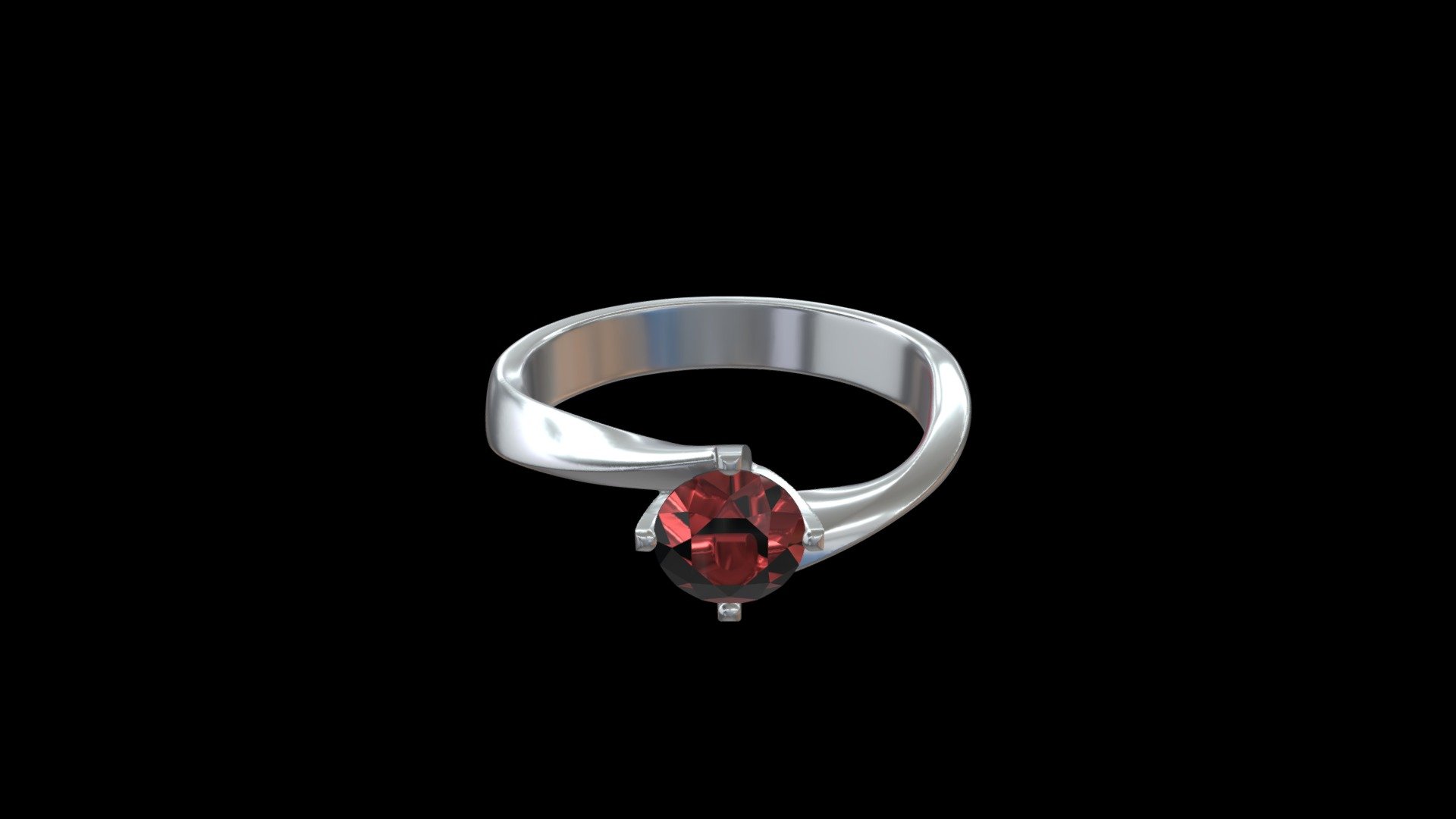 Bridal engagement solitaire ring 3d model