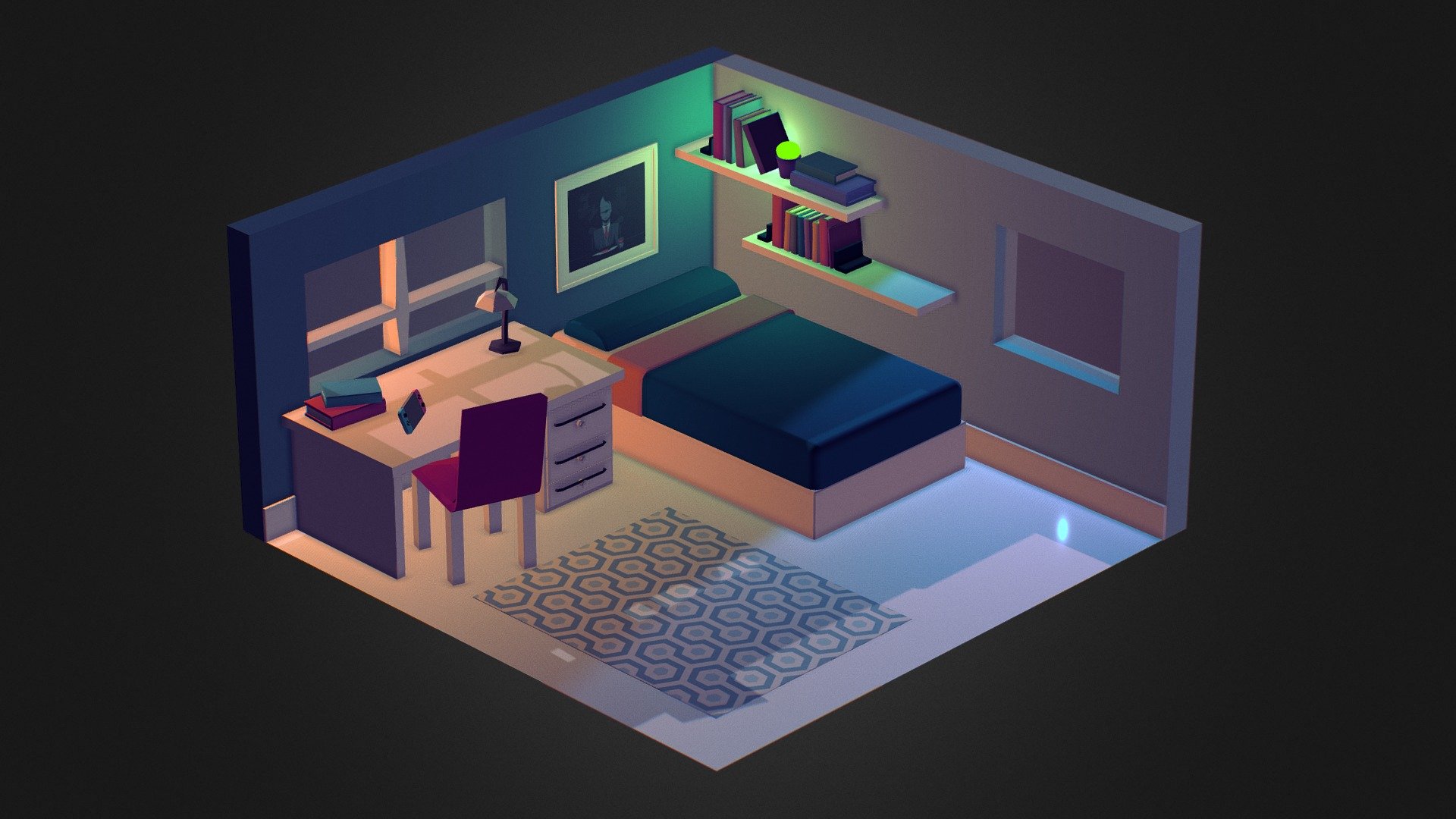 Isometric Room 3d model