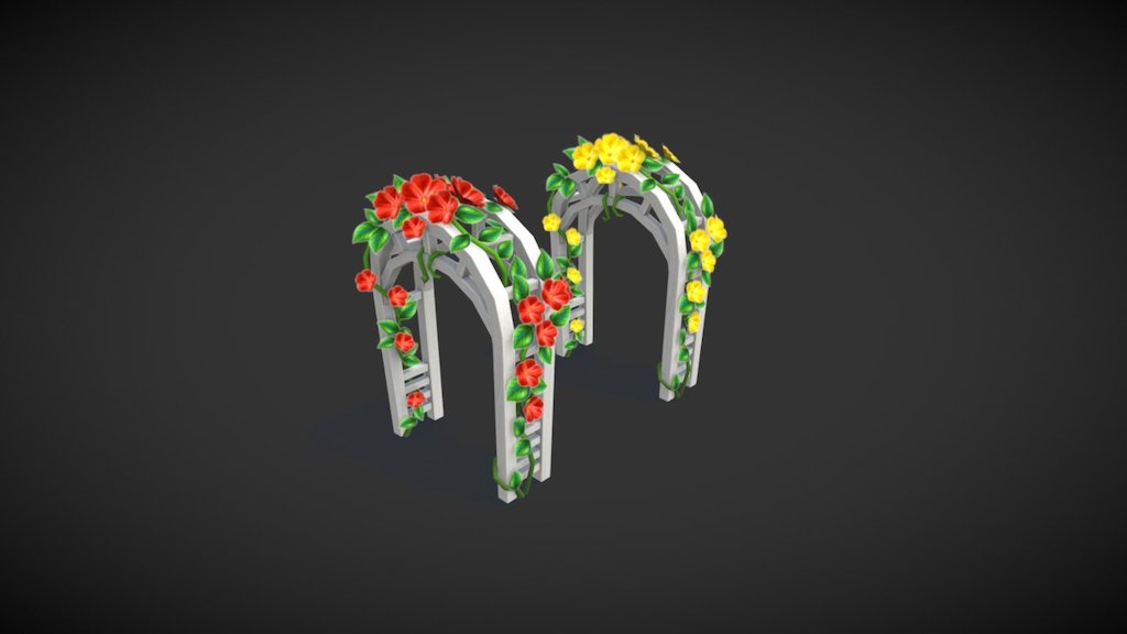 Arch With Flowers 3d model