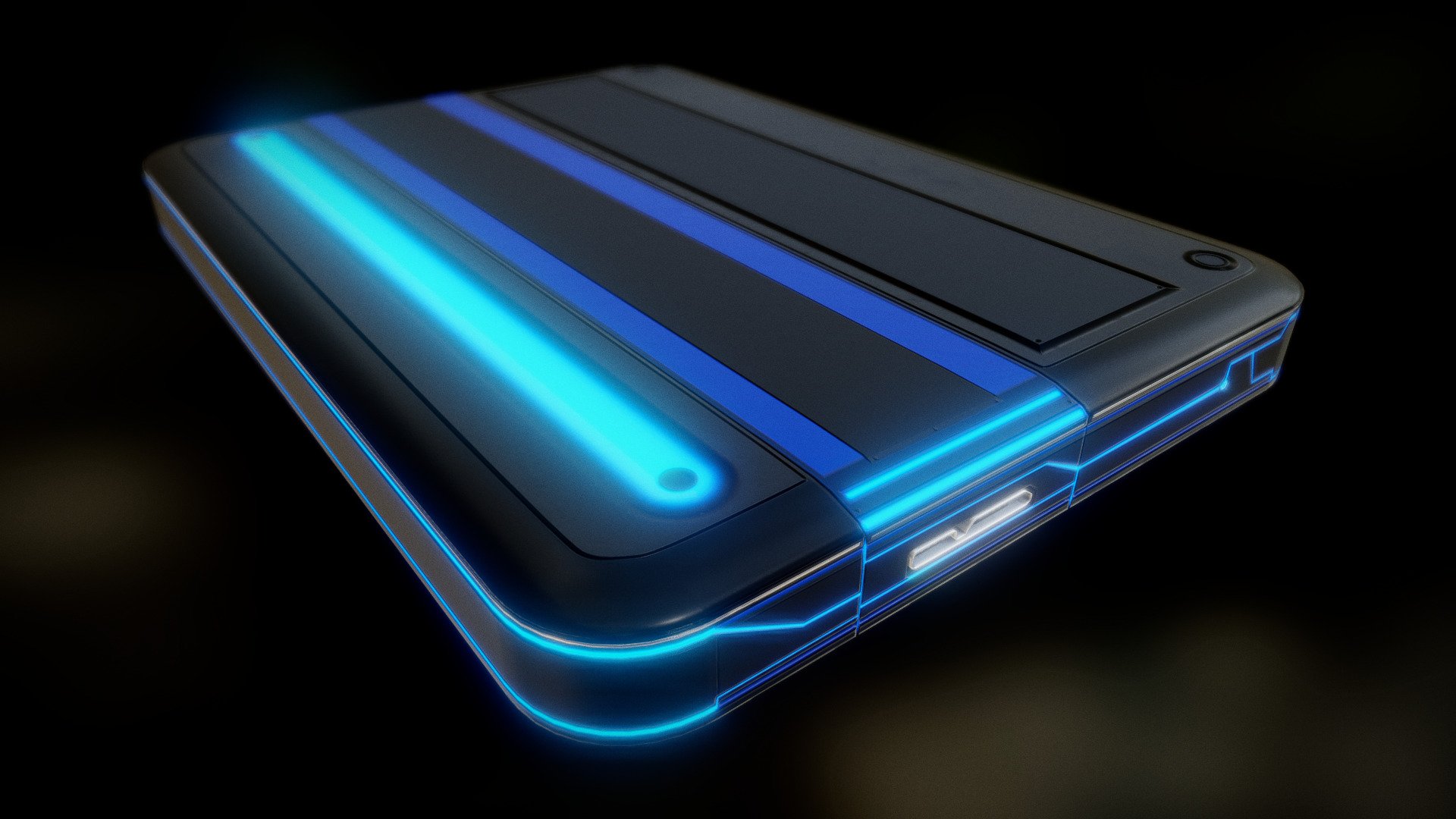 External HDD Futuristic Version 3d model