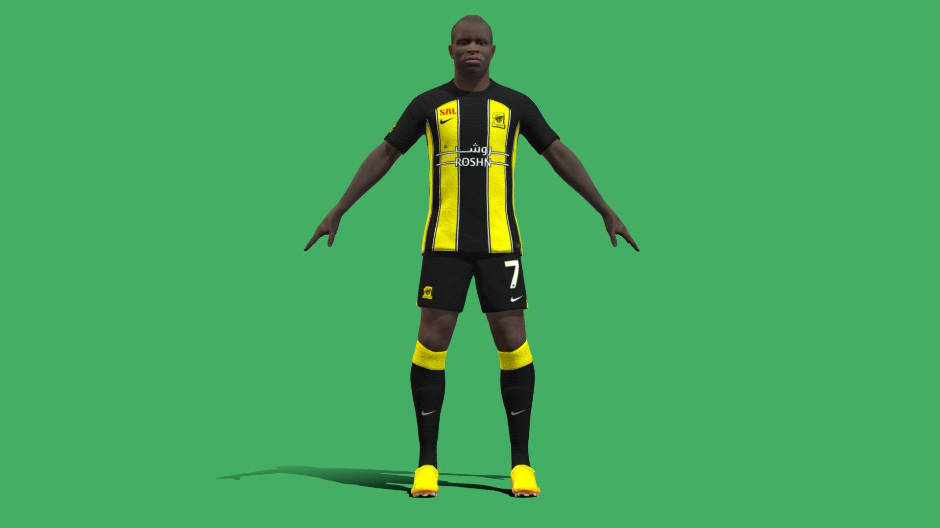 3D Rigged NGolo Kante Al-Ittihad 2024 3d model