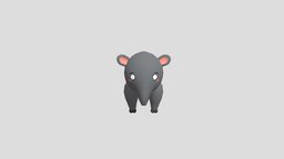 Cute low-poly tapir