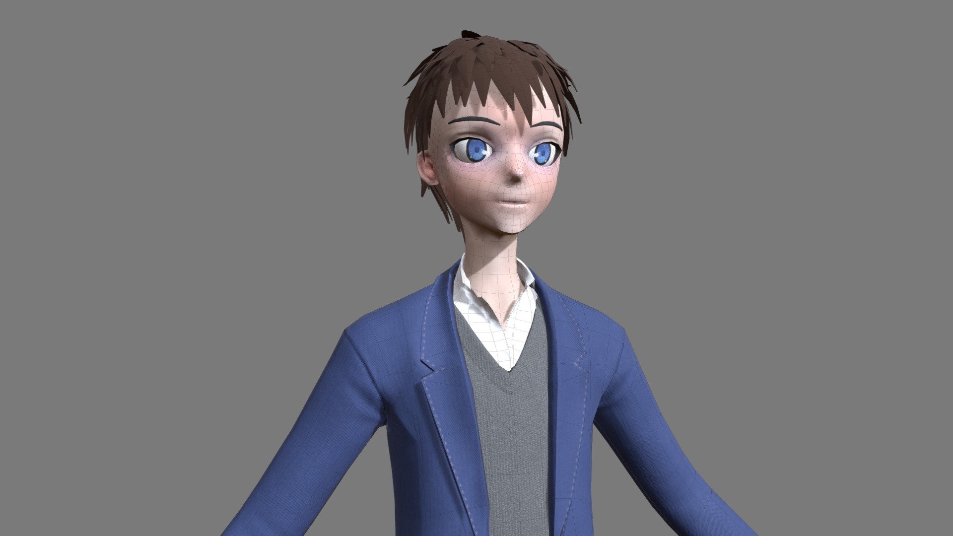 Manga_boy 3d model