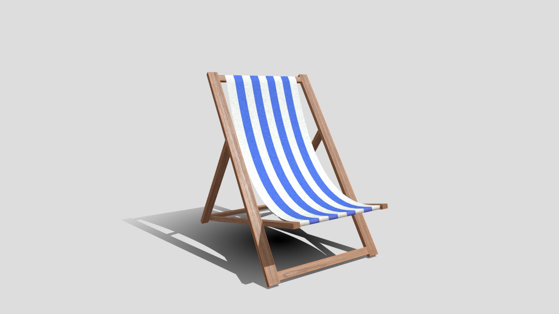 Beach chair blue stripes 3d model