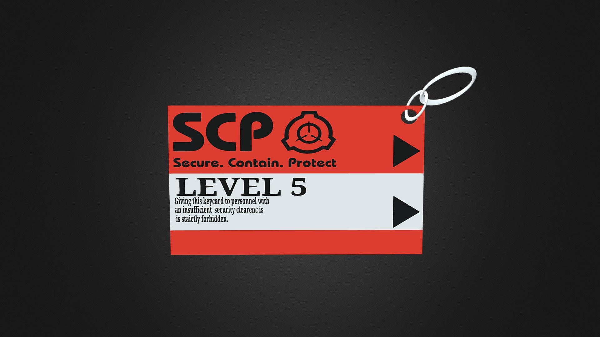 SCP Keycard Level 5 pendant 3d model