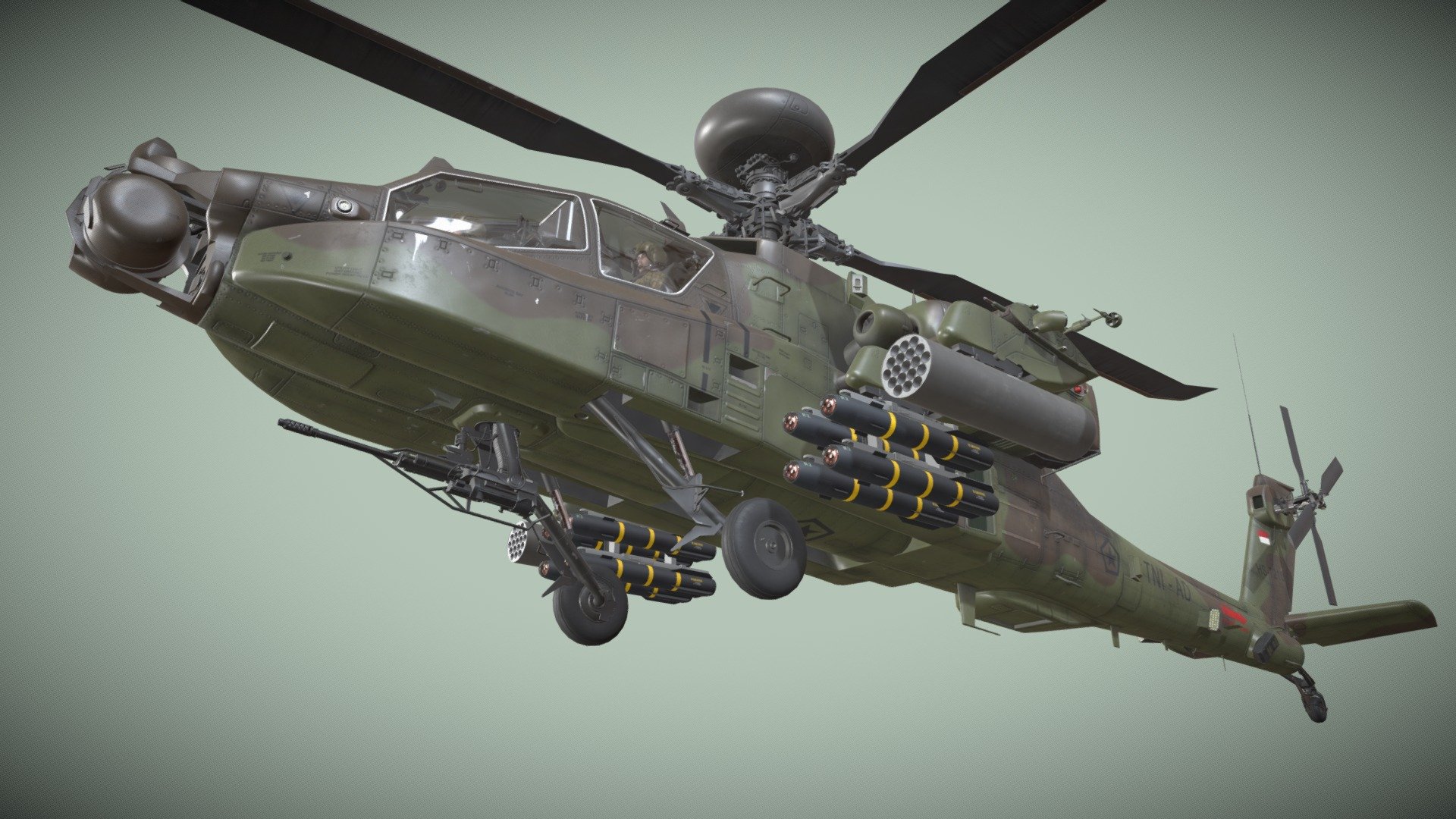 Apache AH-64E Guardian Indonesia Basic 3d model