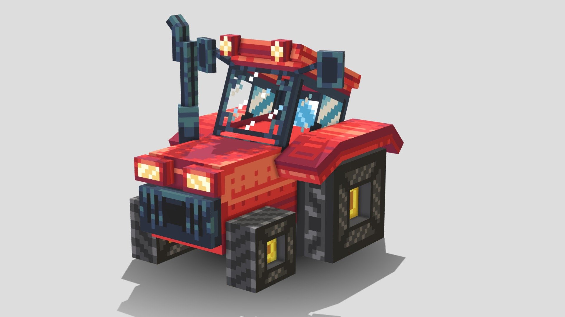 Red Farm Tractor 3d model