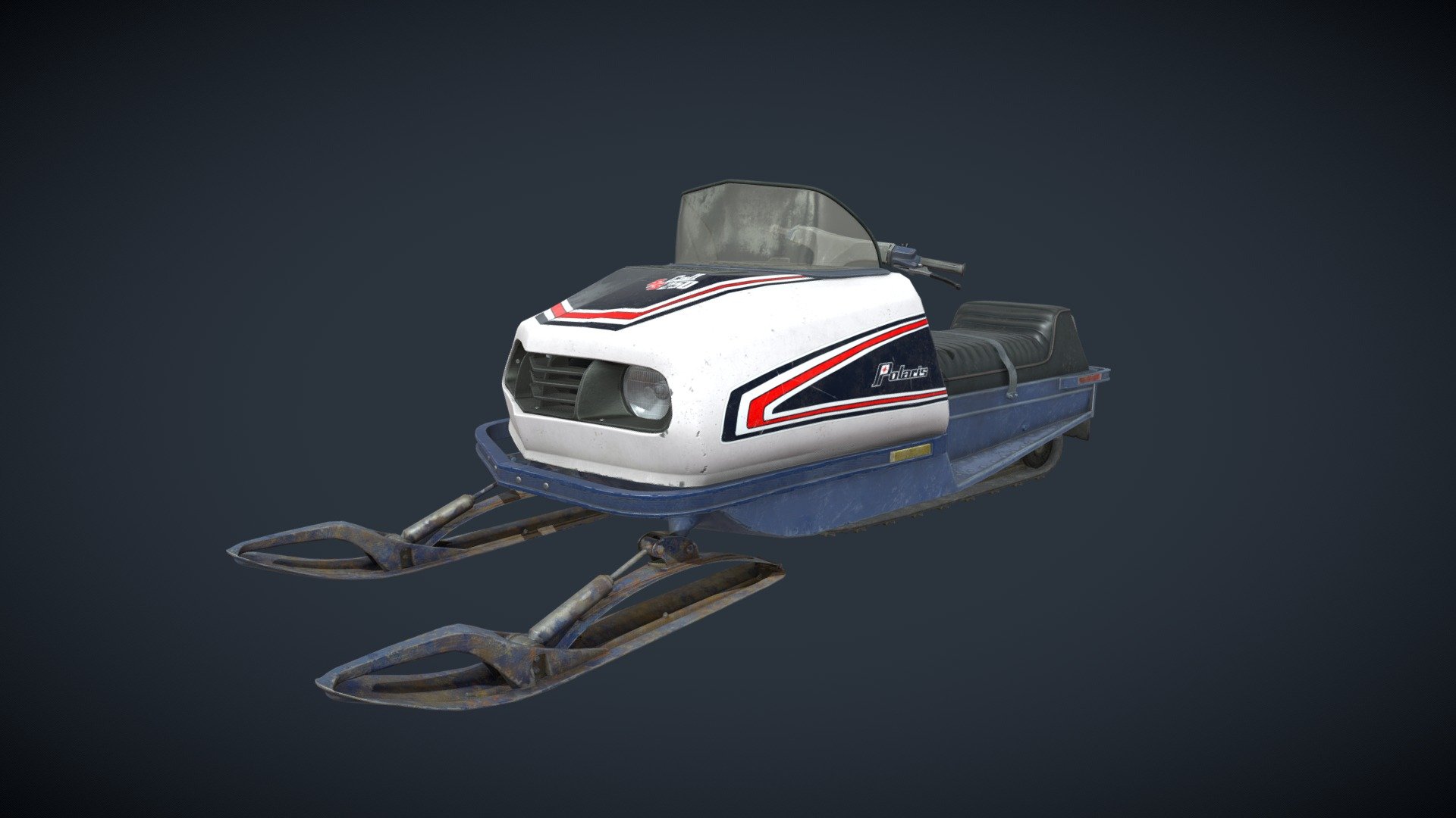 Old Polaris Snowmobile 3d model