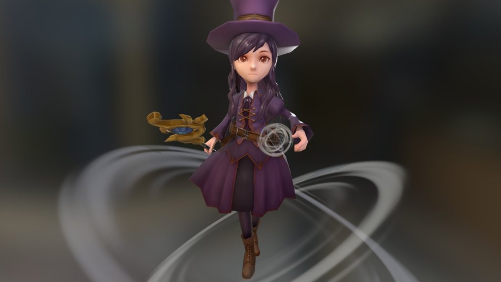 magician girl 3d model