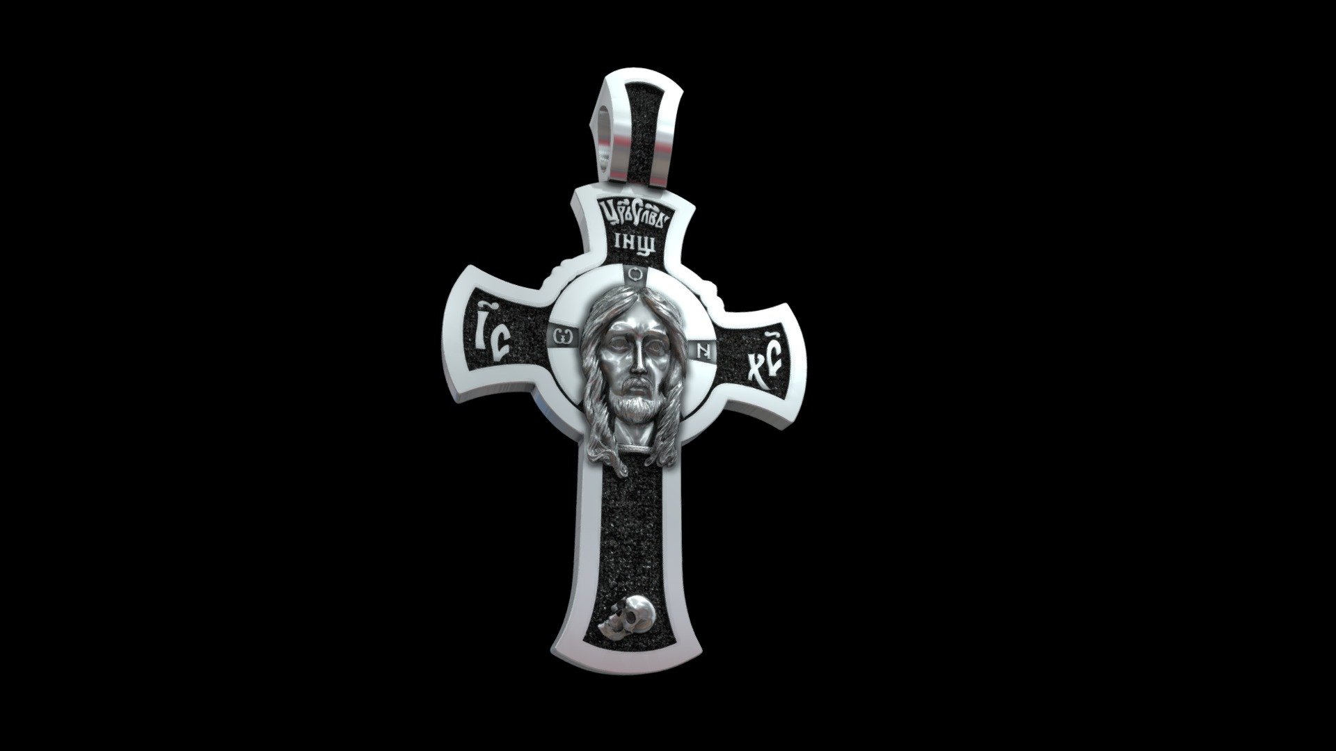 Cross orthodox Jesus Hail Mary 3d model