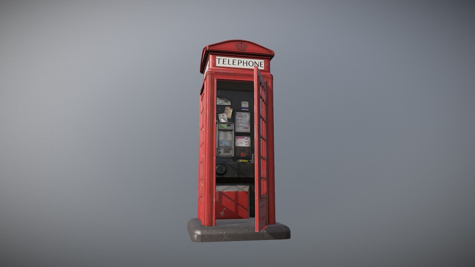 phone booth 3d model