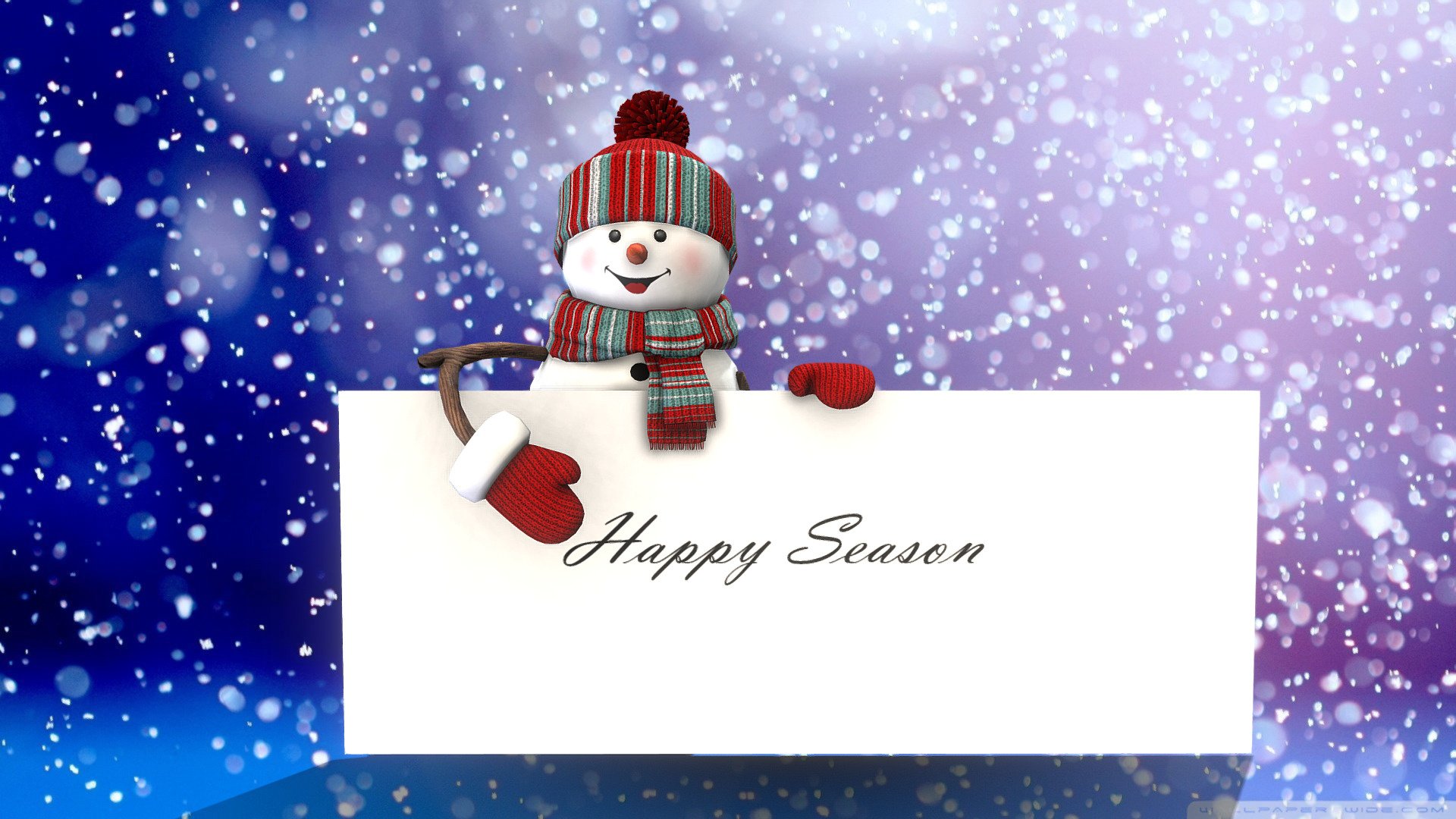 Snowman With Customizable Greetings Card 3d model