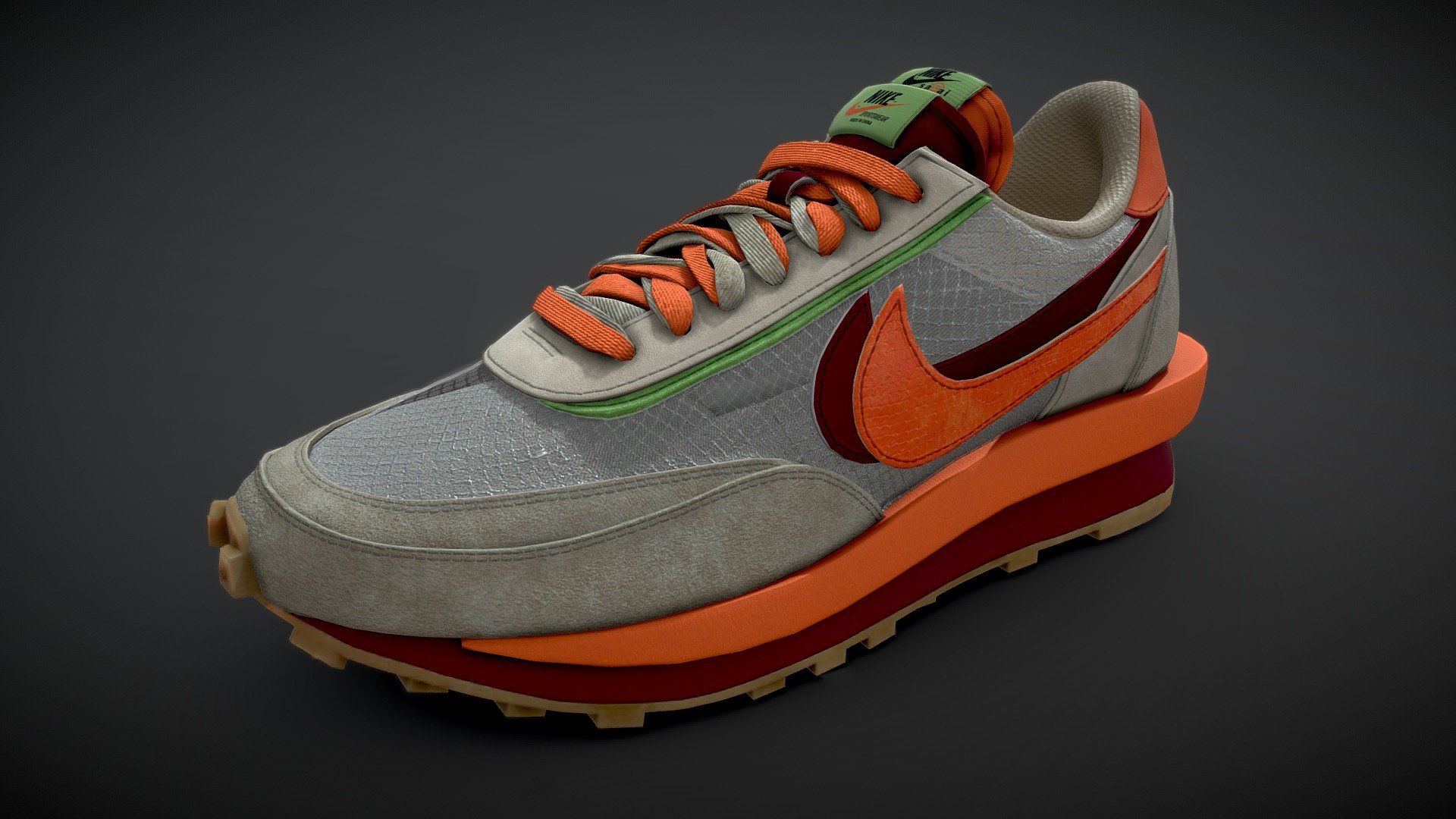 Nike | Clot Sacai | Orange 3d model