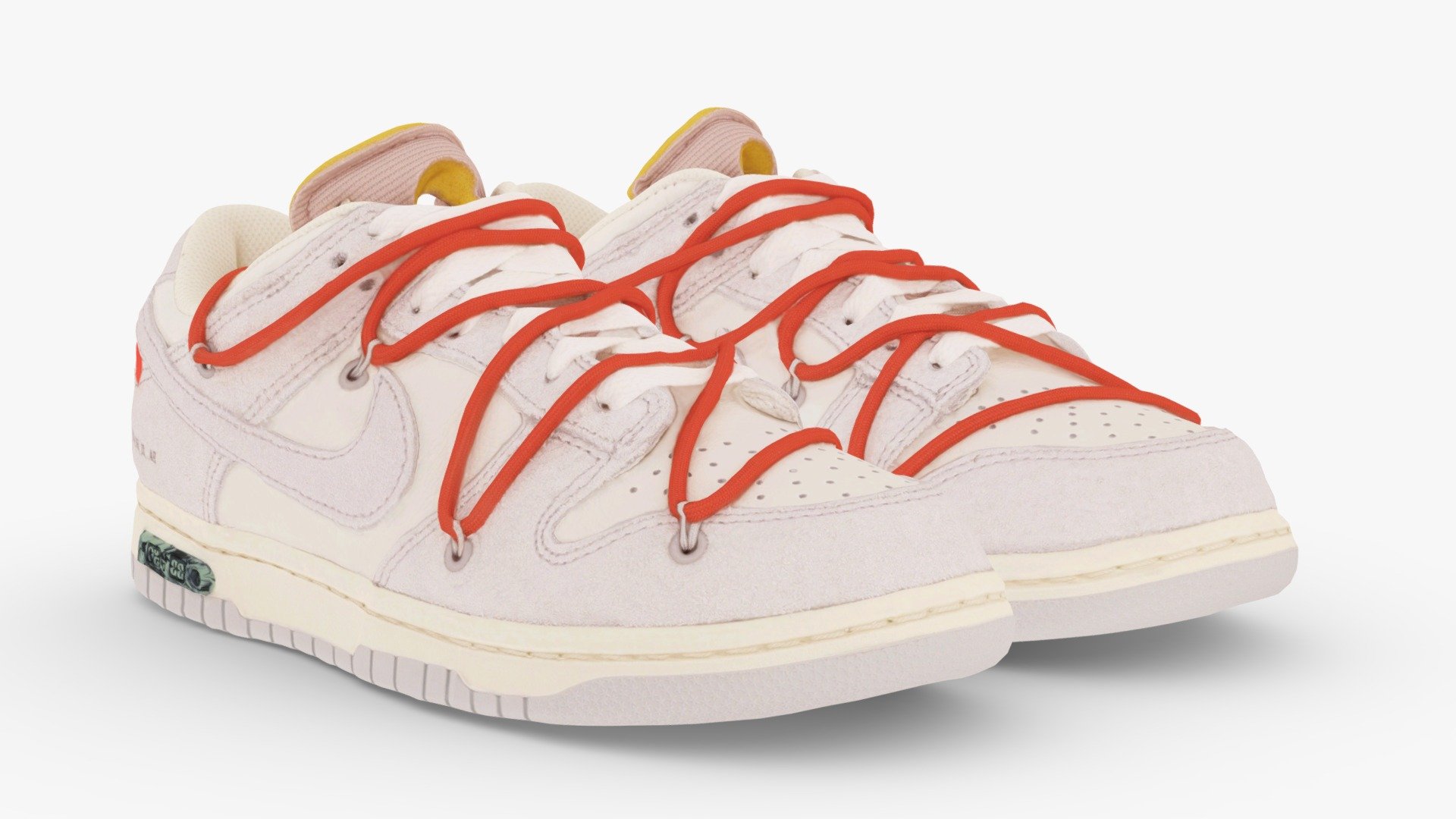 Off-White x Nike SB Dunk Low pink 3d model