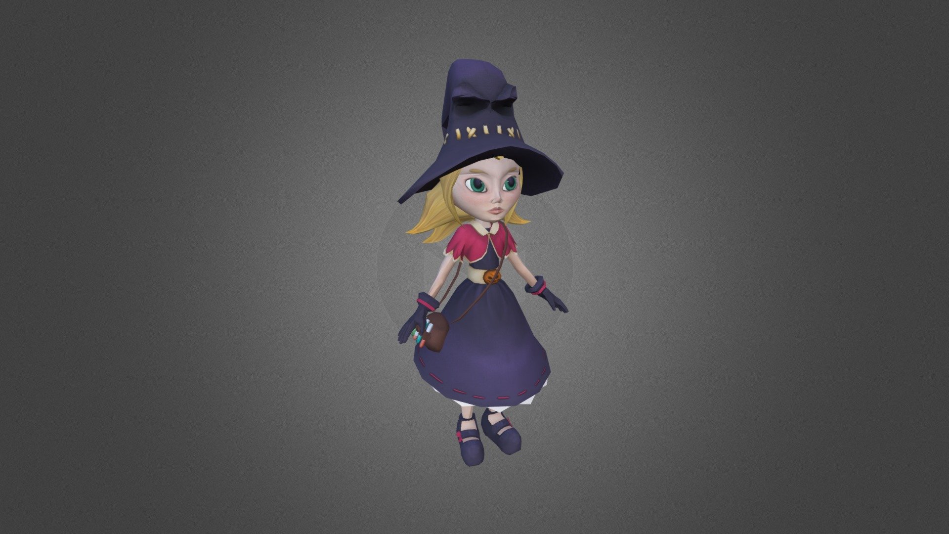 Little witch 3d model