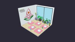 Yoga Room 19 Low-poly 3D model