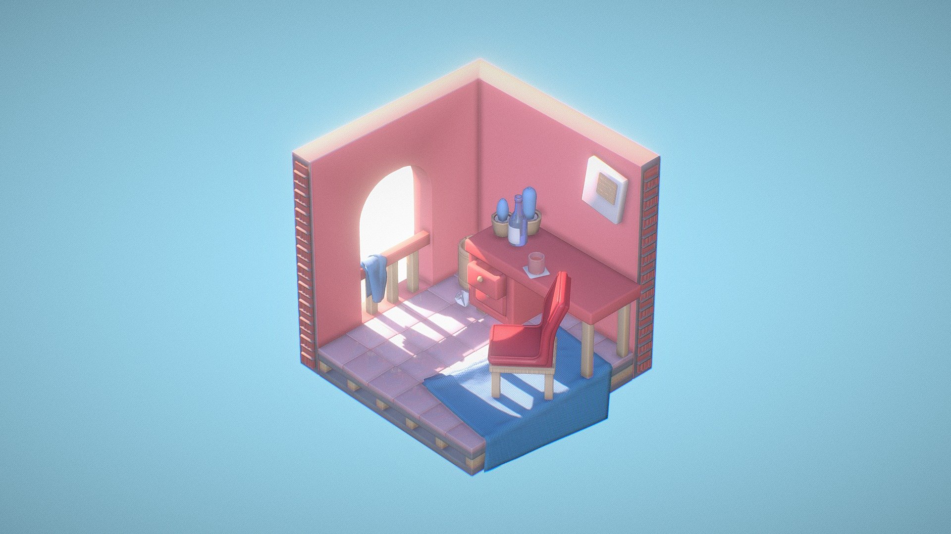 Pink Room 3d model