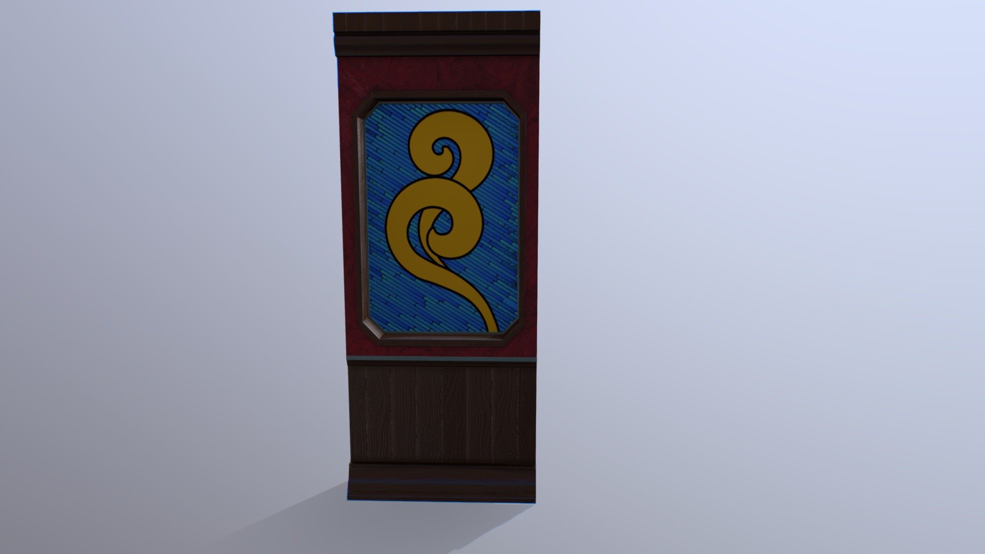 Wall and Stained Glass Window 3d model