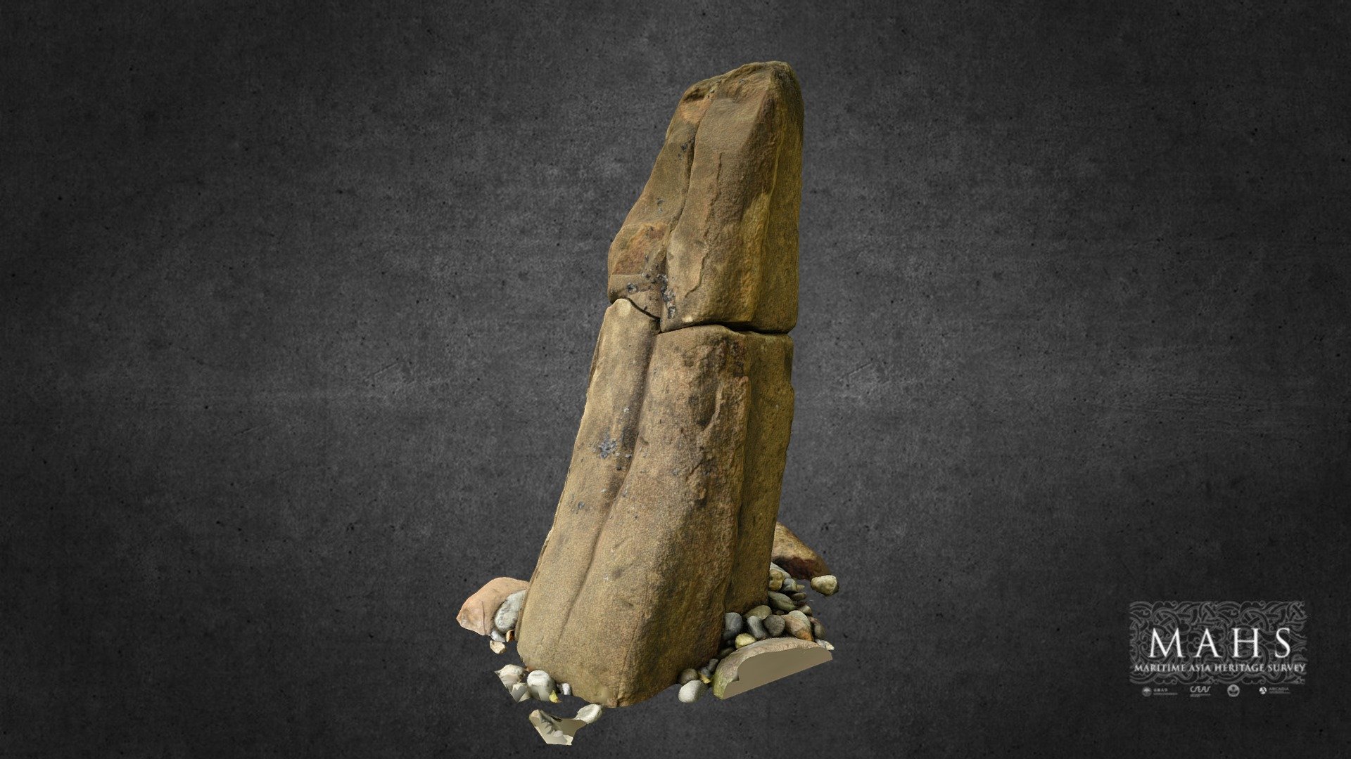 Oath stone from a Muslim cemetery in Indonesia 3d model