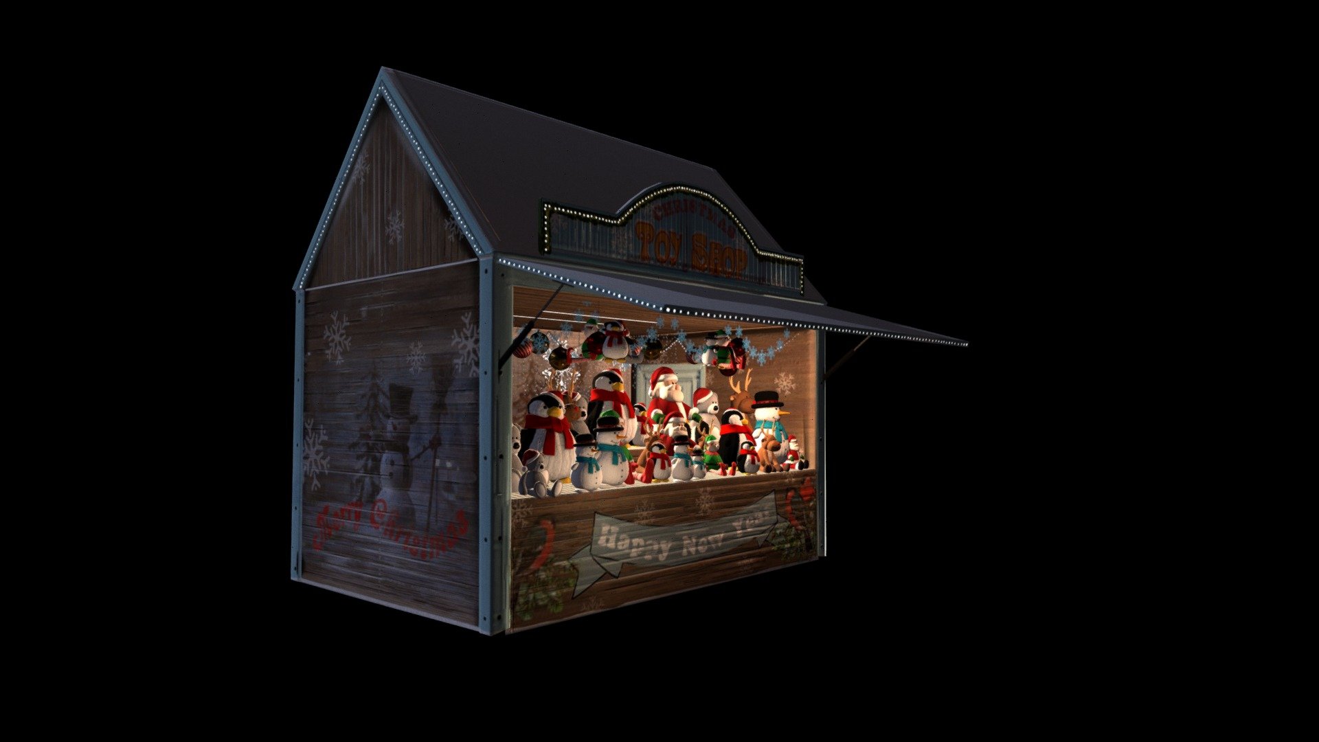 Christmas Market Toys Chalet 3d model