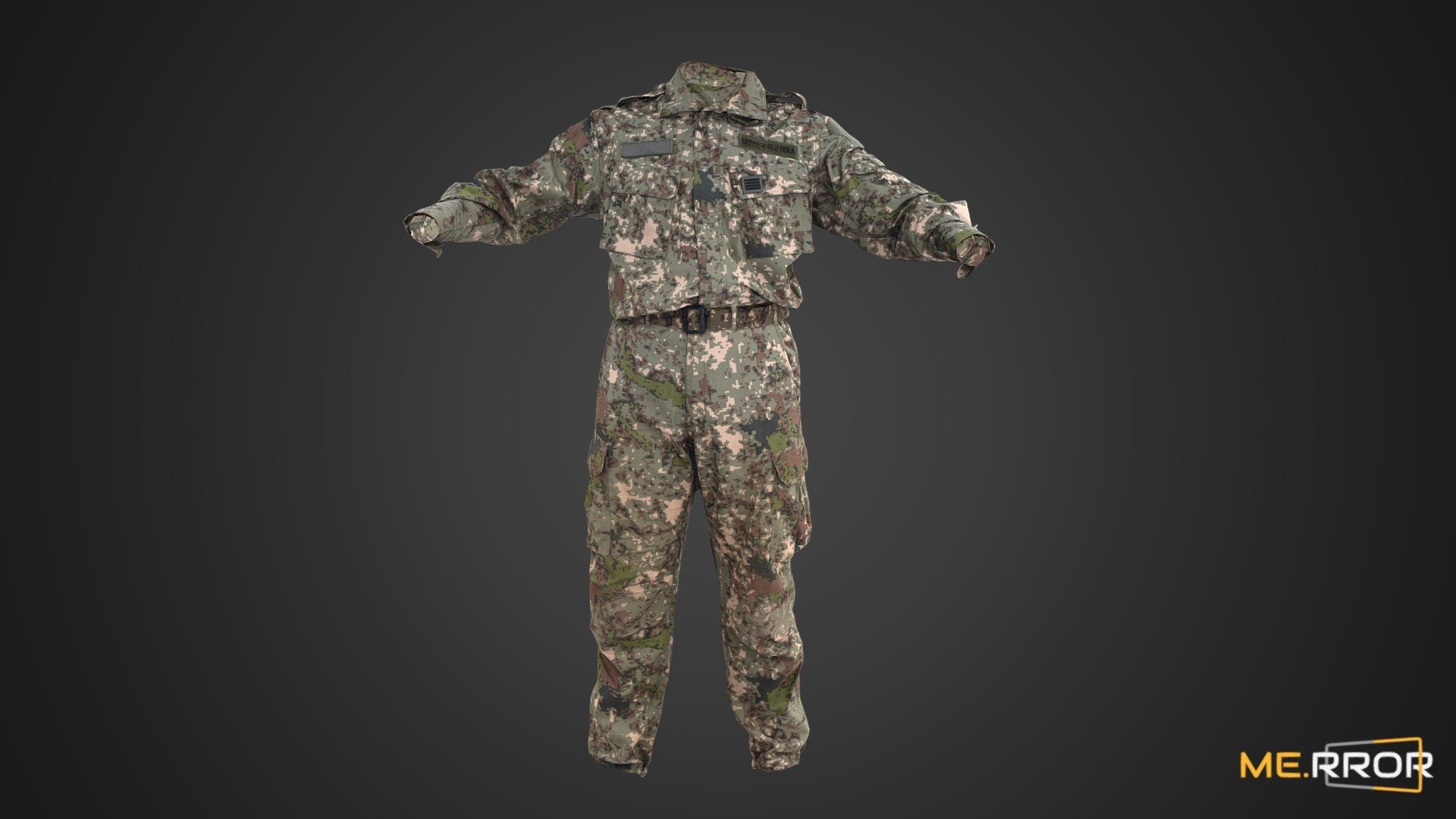 Koean military uniform set 3d model