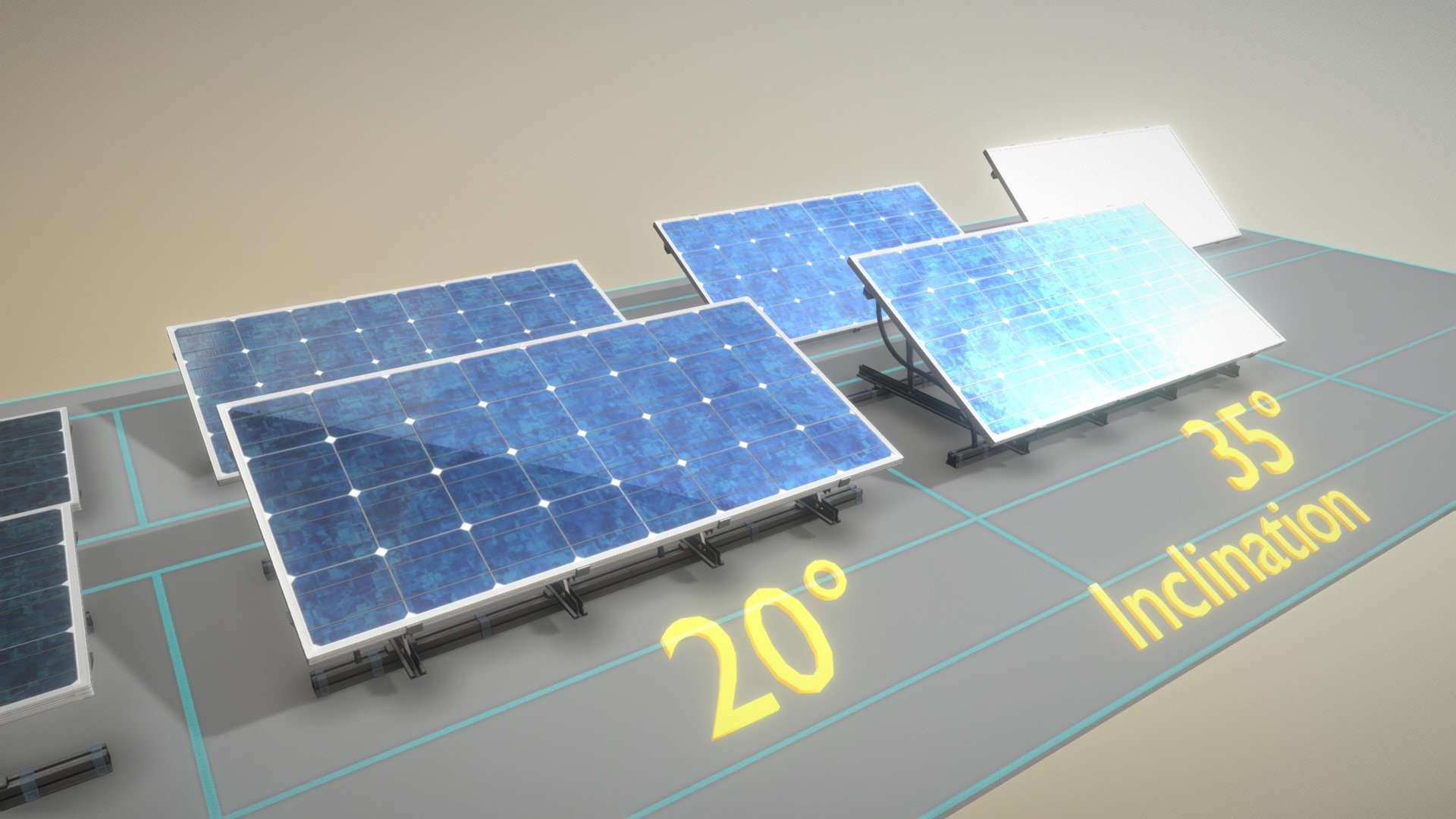 Solar Panel 4x8 (Rigged) 3d model