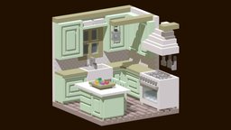 Isometric kitchen Voxel