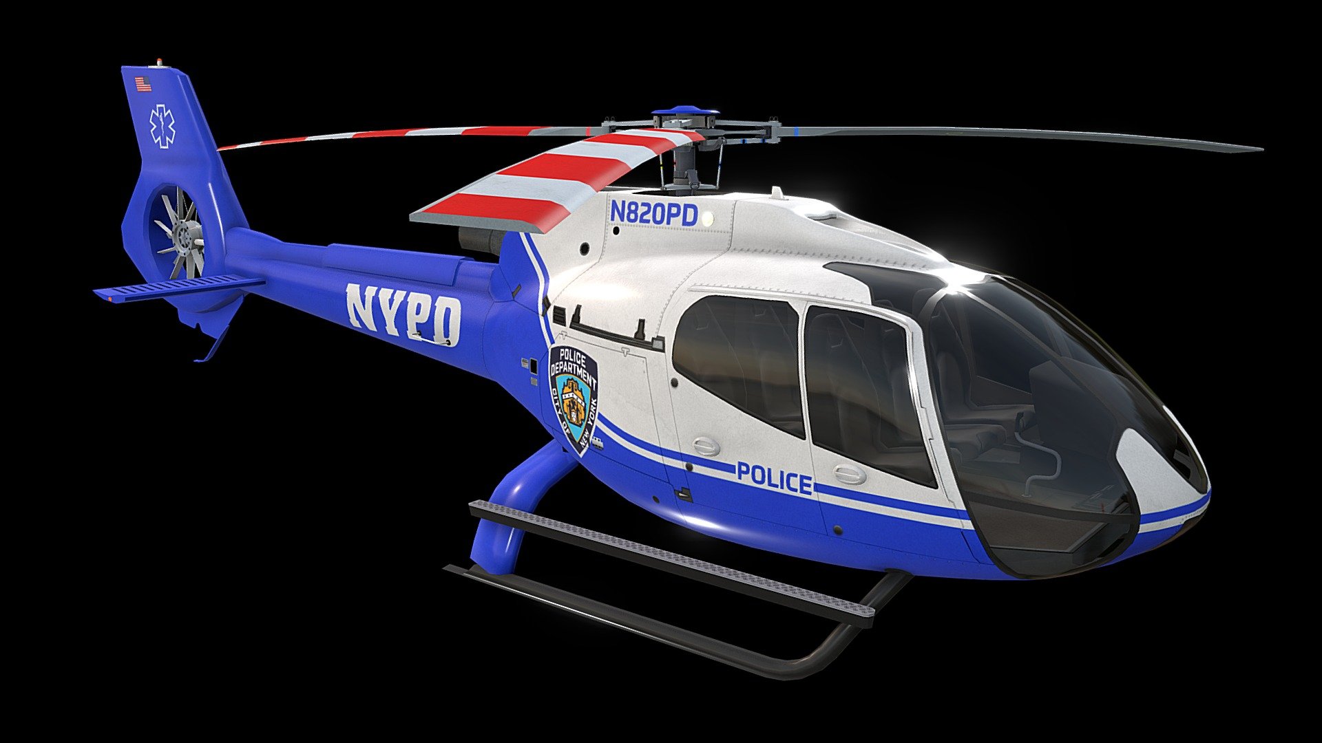 NYPD Helicopter Airbus H130 Livery 14 3d model