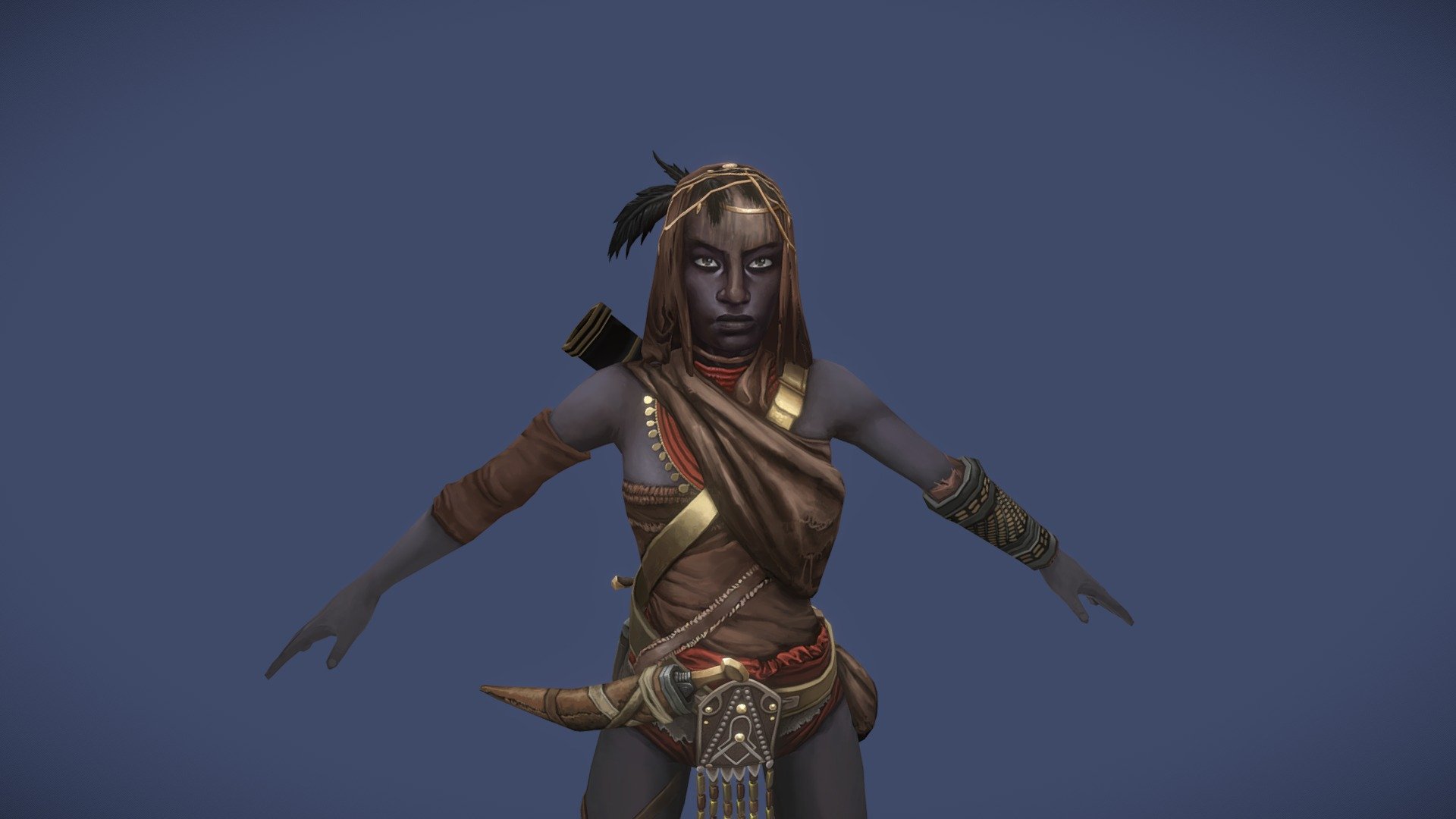 Tribal Warrior (T-Pose) 3d model