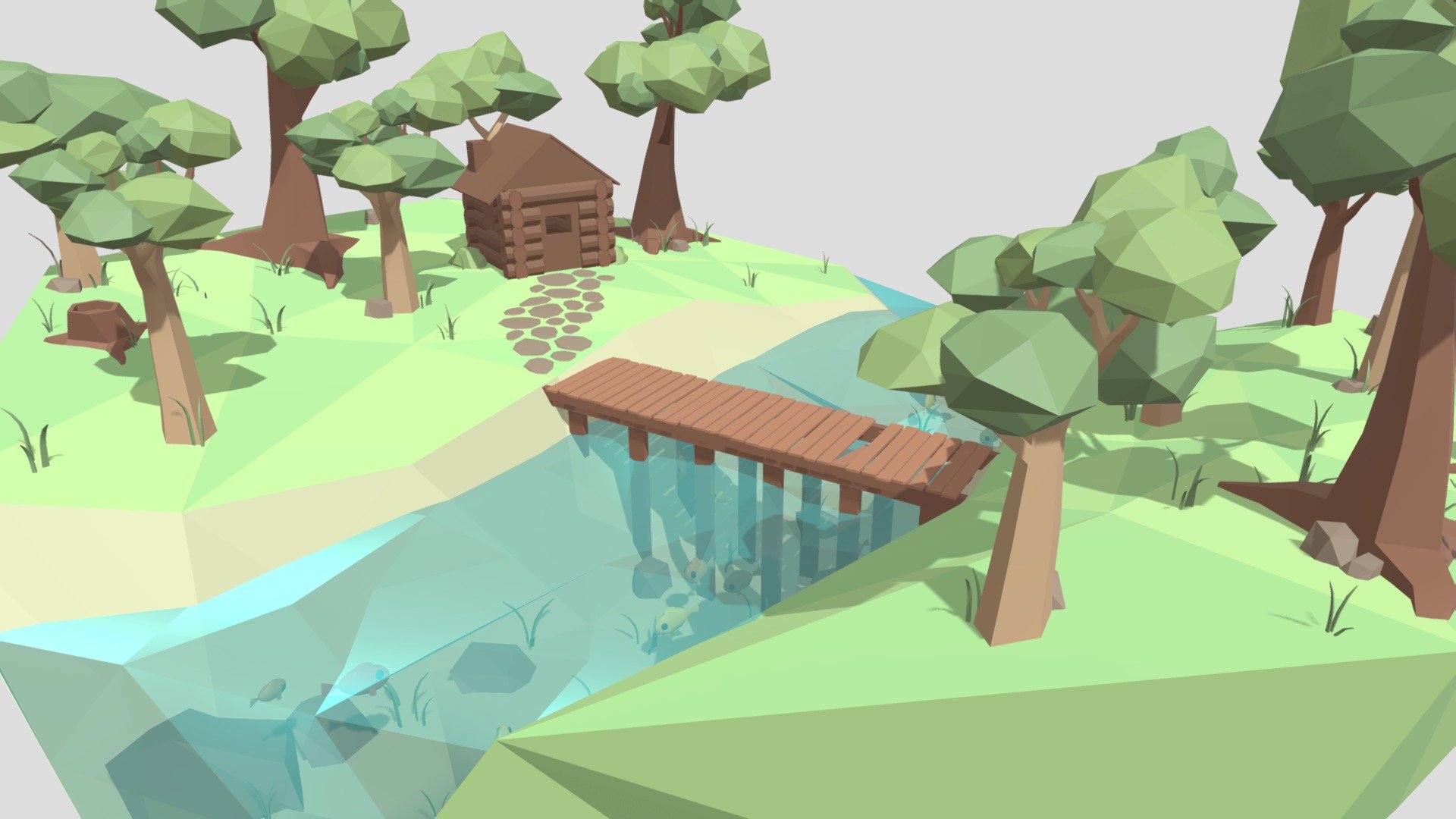 Low Poly Forest 3d model