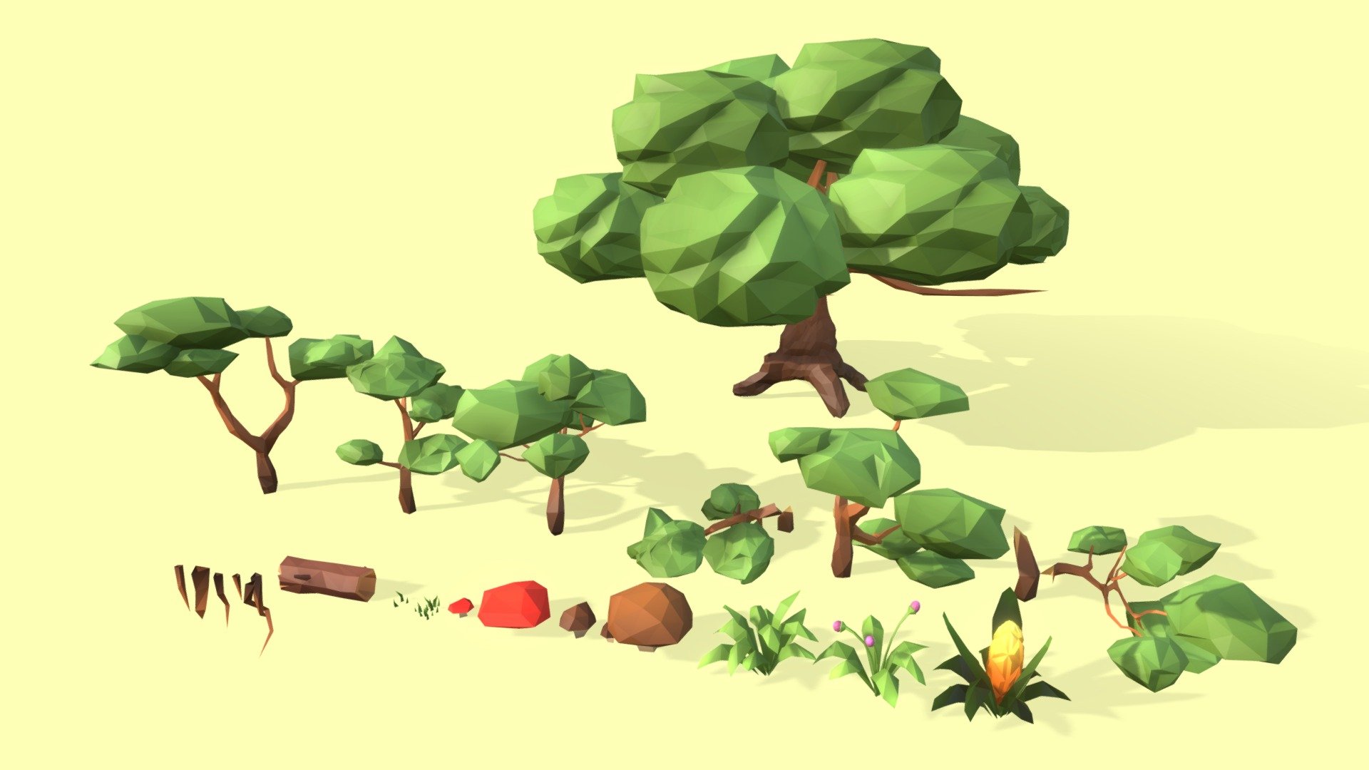 Low Poly Nature Pack 3d model