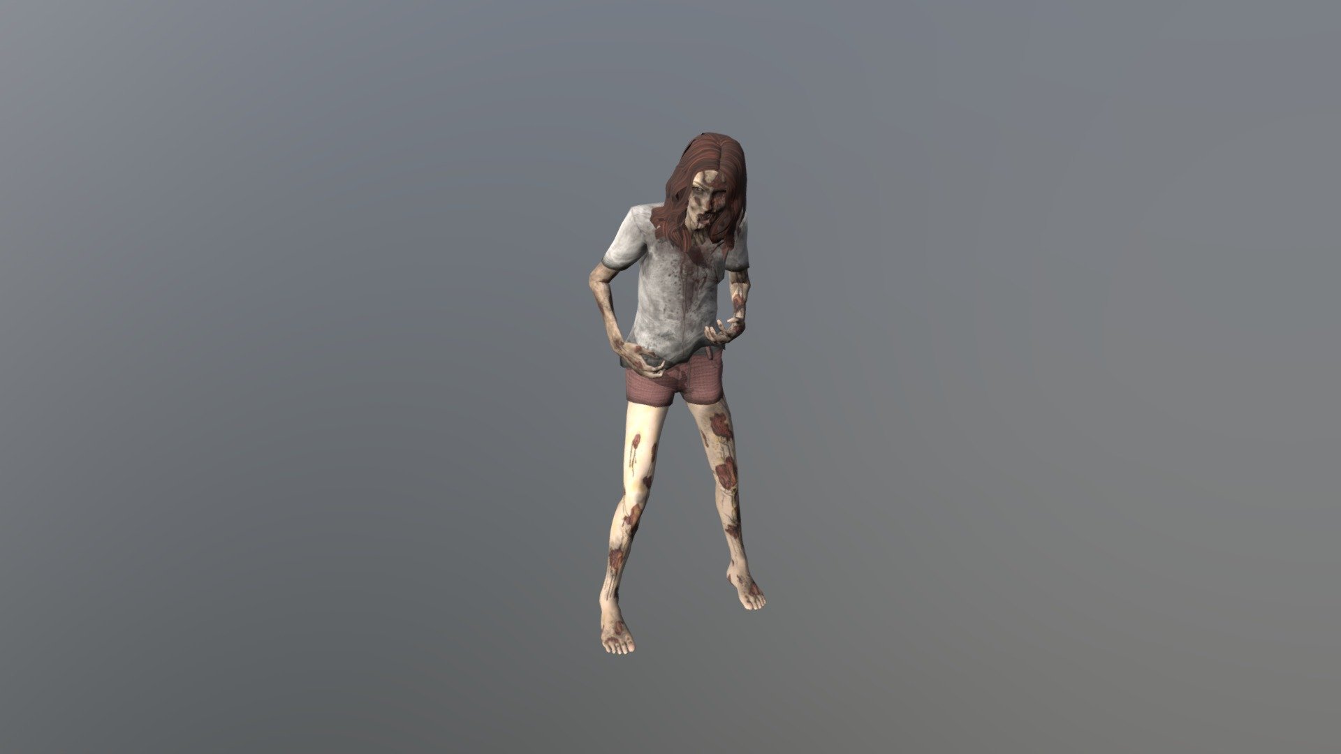 Zombie Hard Attack Animation 3d model