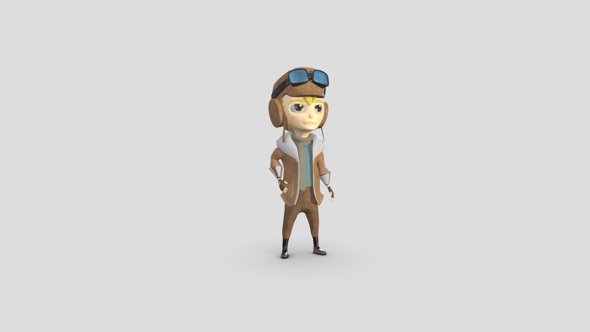 Pilot character 3d model