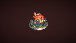 stylized mushroom house