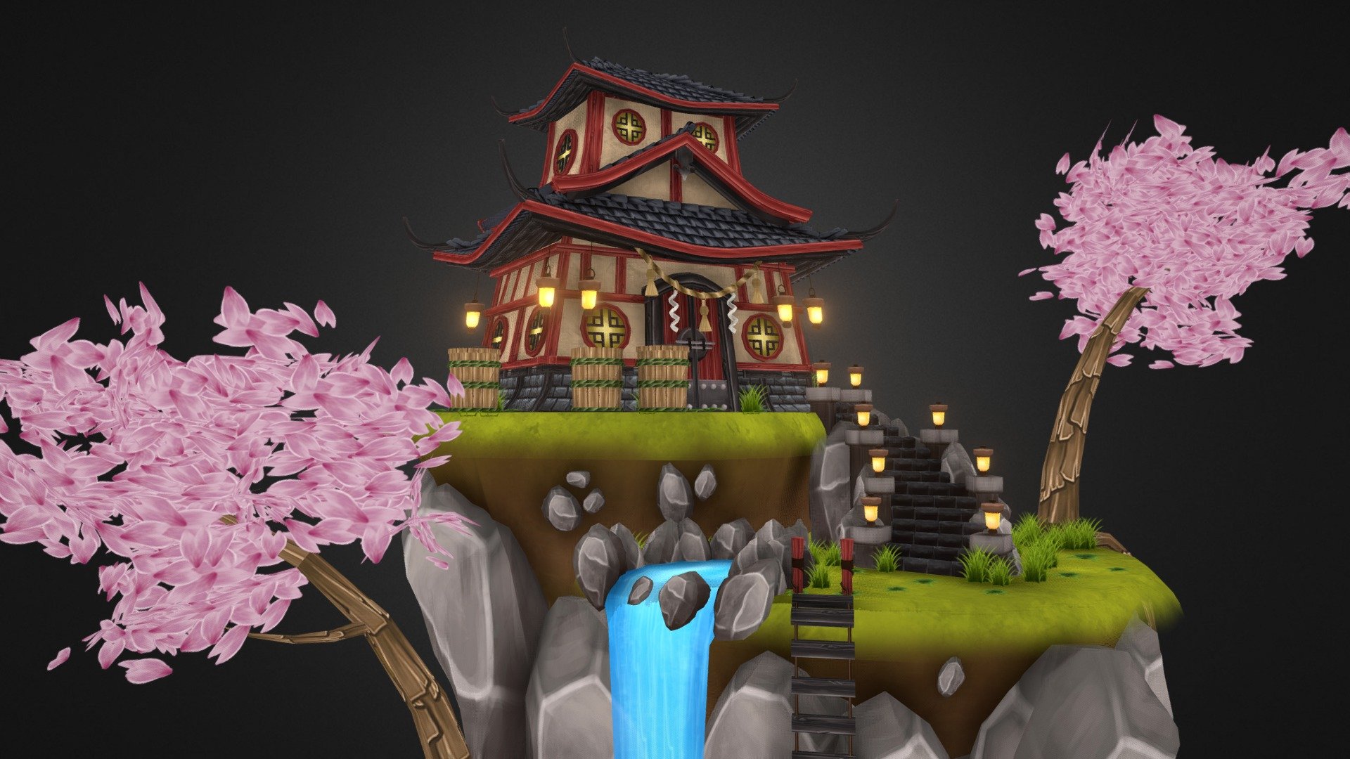 Asian Scene 3d model