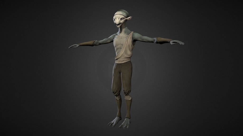 Nomadic Alien Textured WIP 3d model