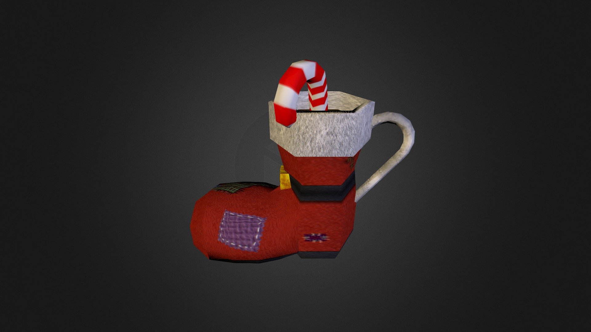 Santa Boot Mug 3d model