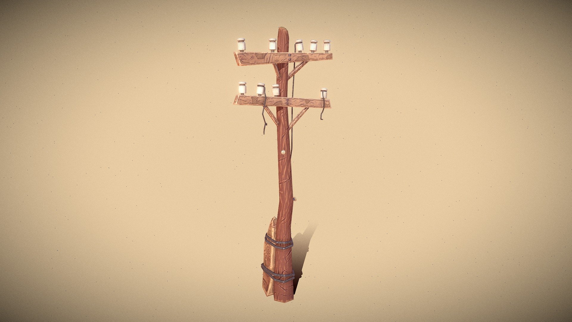 Stylized telegraph pole 3d model