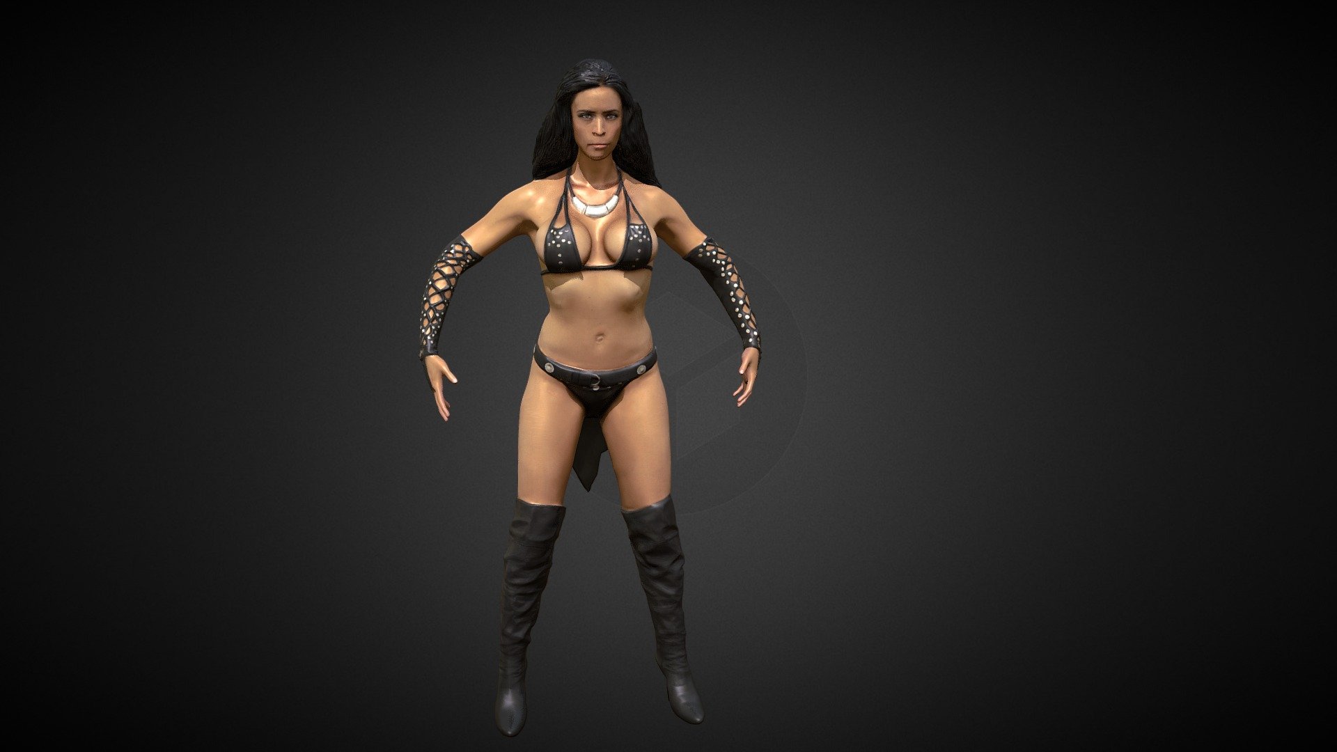 Warrior Woman in A Pose 3d model