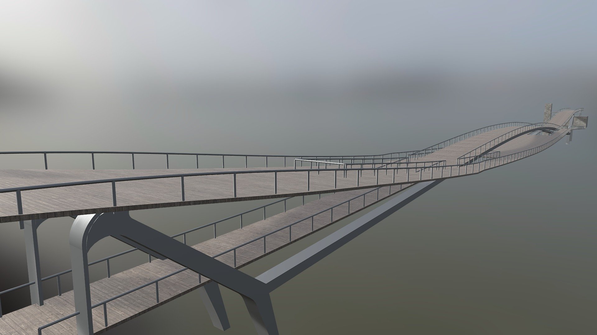 Passerelle Simone de Beauvoir, Paris 3d model