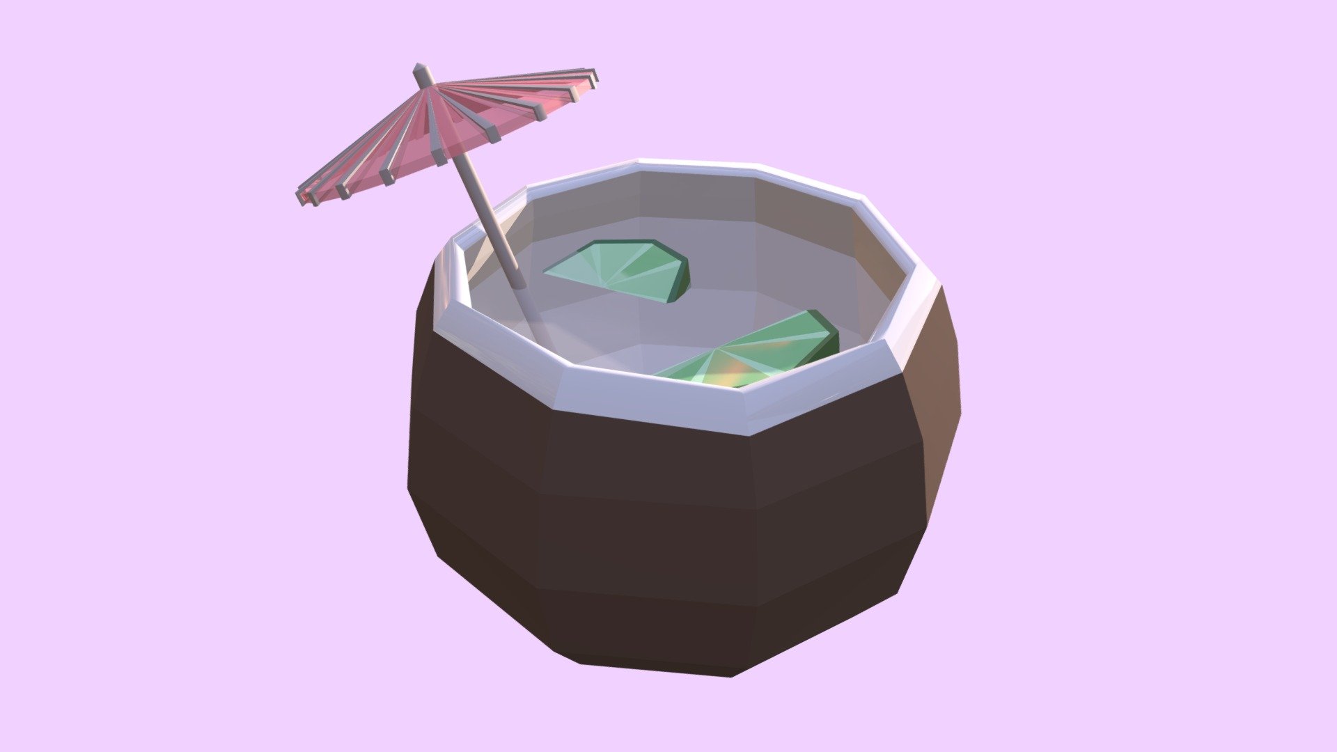 coconut drink 3d model