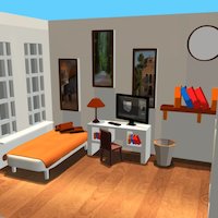 Isometric Bedroom using blender