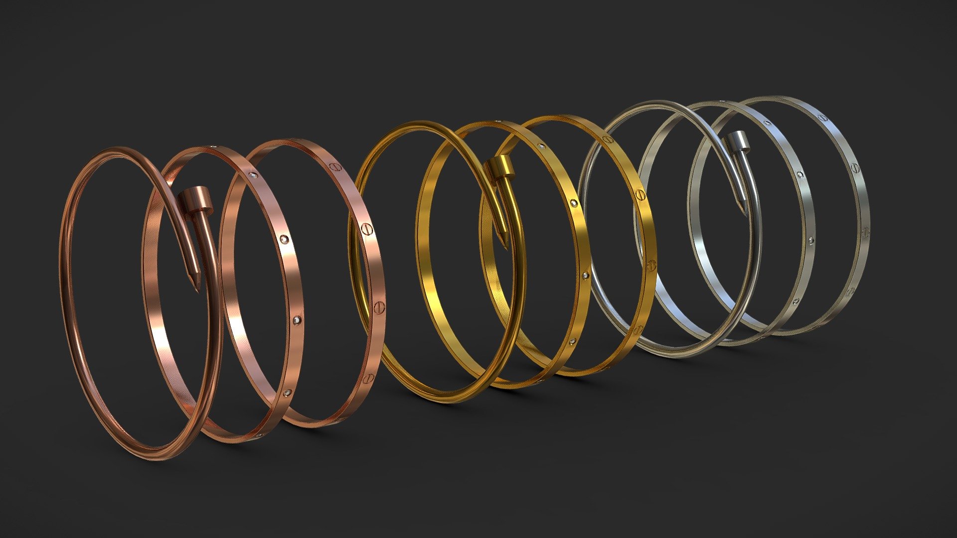 Replica Bracelet Pack 3d model