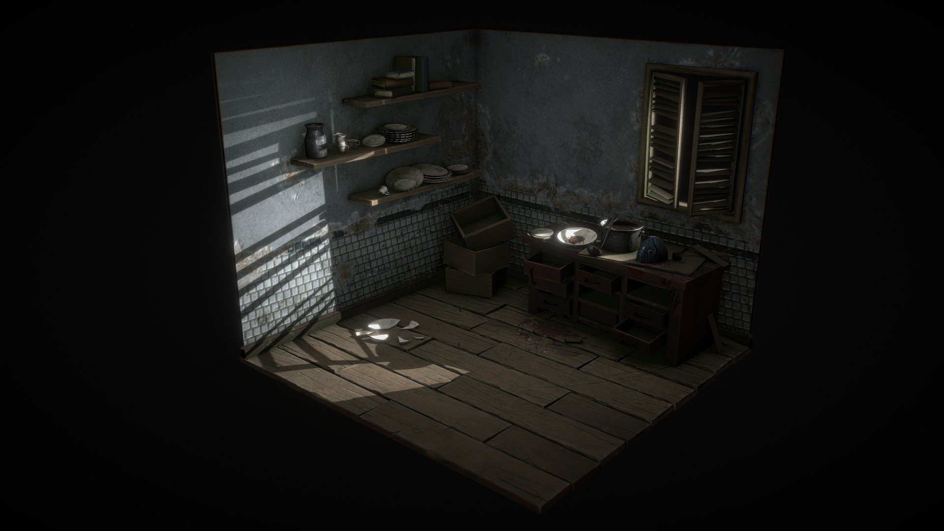 Creepy kitchen 3d model